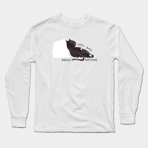 Very busy doing nothing Long Sleeve T-Shirt by Moonaries illo
